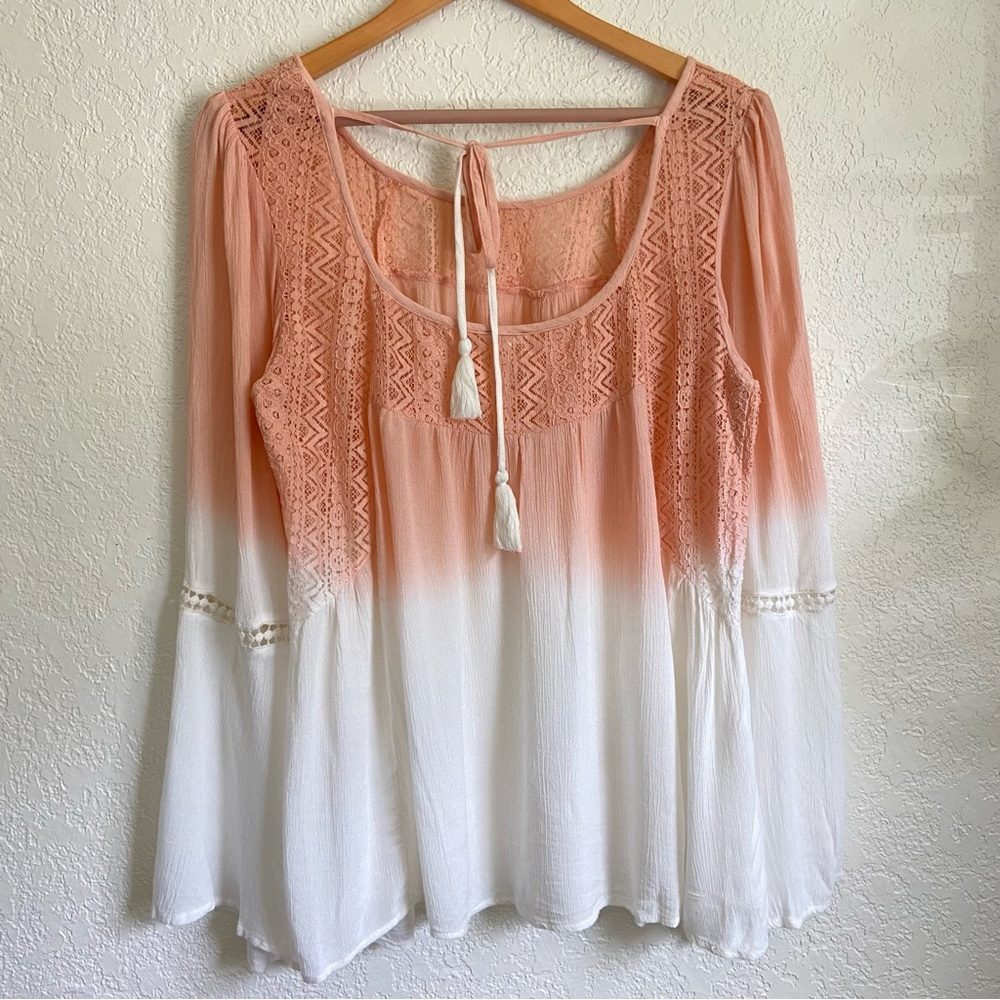 En Créme Ombré Boho Blouse - Picture 2 of 15